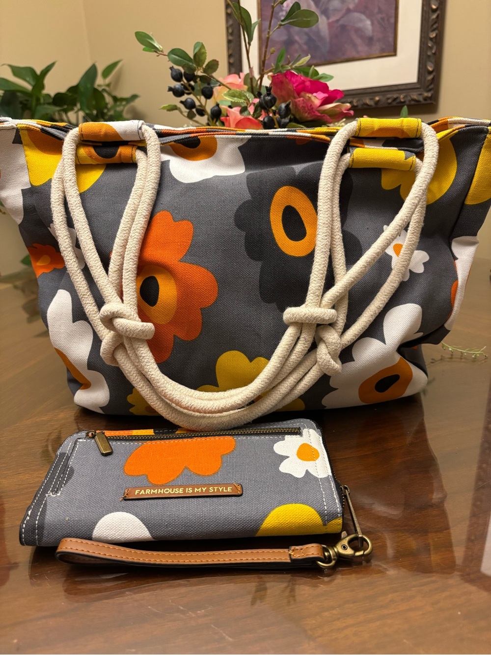 Farmhouse Is My Style Shoulder Bag w/Matching Wristlet